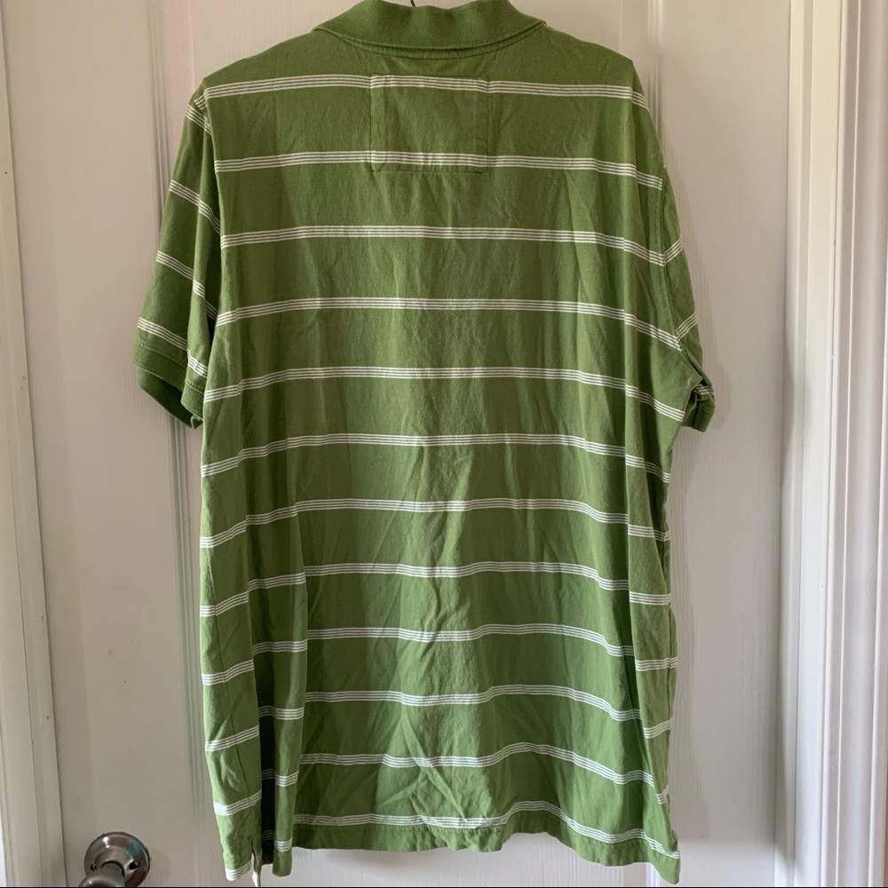 Green and white striped polo - Picture 2 of 3